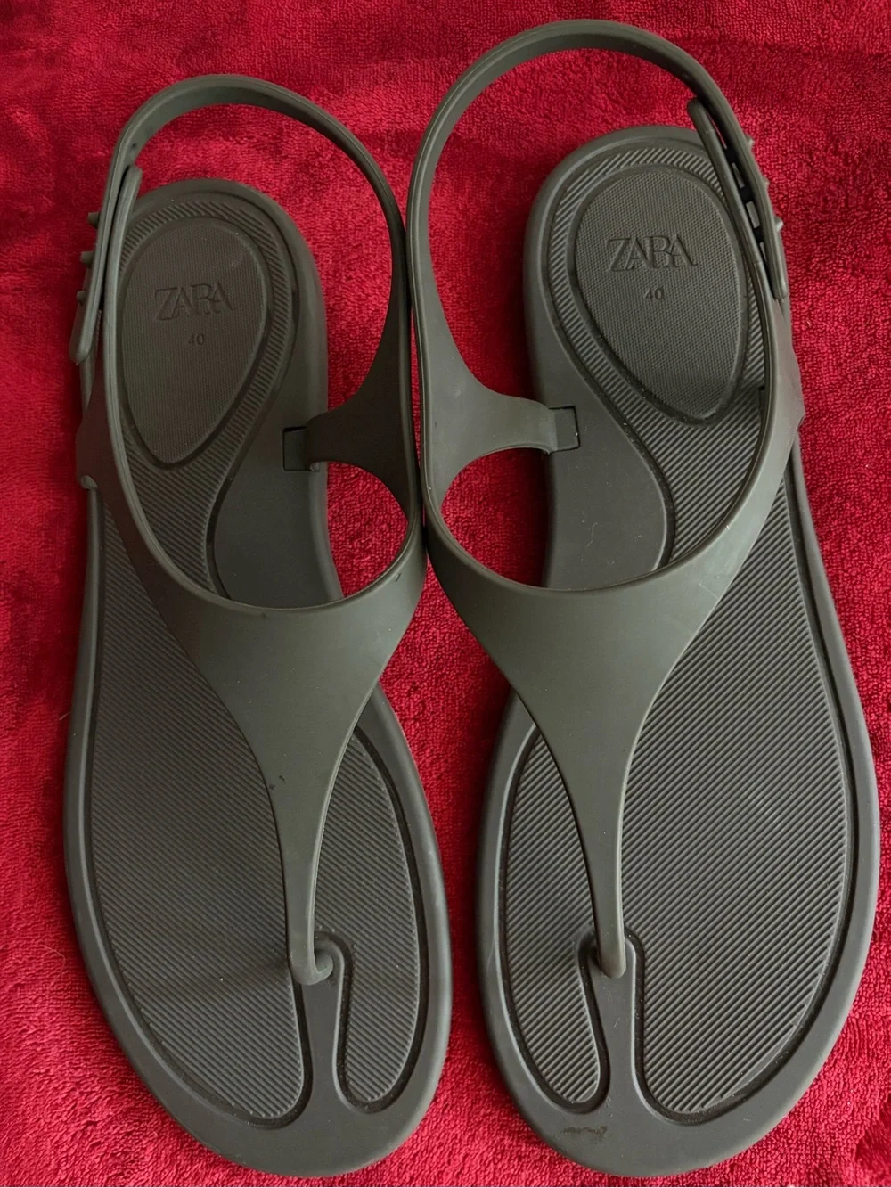 ZARA Rubberized Flat Sandals Size 40 US 9 - Picture 8 of 8